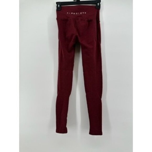 Alphalete Maroon Amplify Compression Leggings Gym Workout Fitness Athleisure - Picture 5 of 10